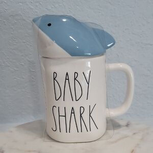 Rae Dunn Baby Shark Ceramic Mug with Lid